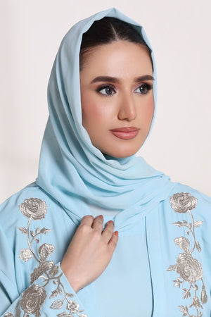 Cloudy Blue Georgette Hijab