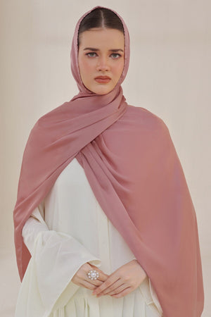 Pink Daisy Silk Hijab