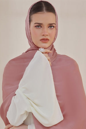 Pink Daisy Silk Hijab
