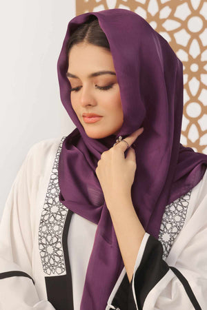 Plum Purple Crinkle Silk Hijab