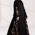 3 Piece - Black Velvet Abaya