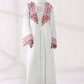3 Piece - White Velvet Abaya