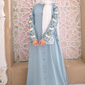 Tropical Blue Embroidered Abaya