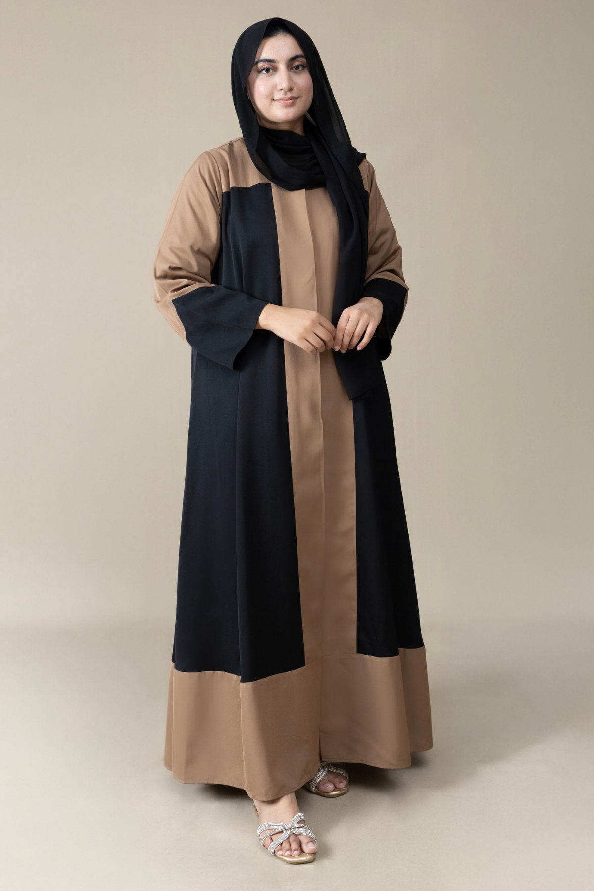 Black And Beige Abaya