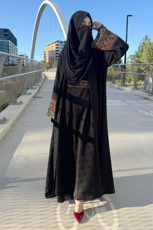 Black Ankara Kimono Abaya