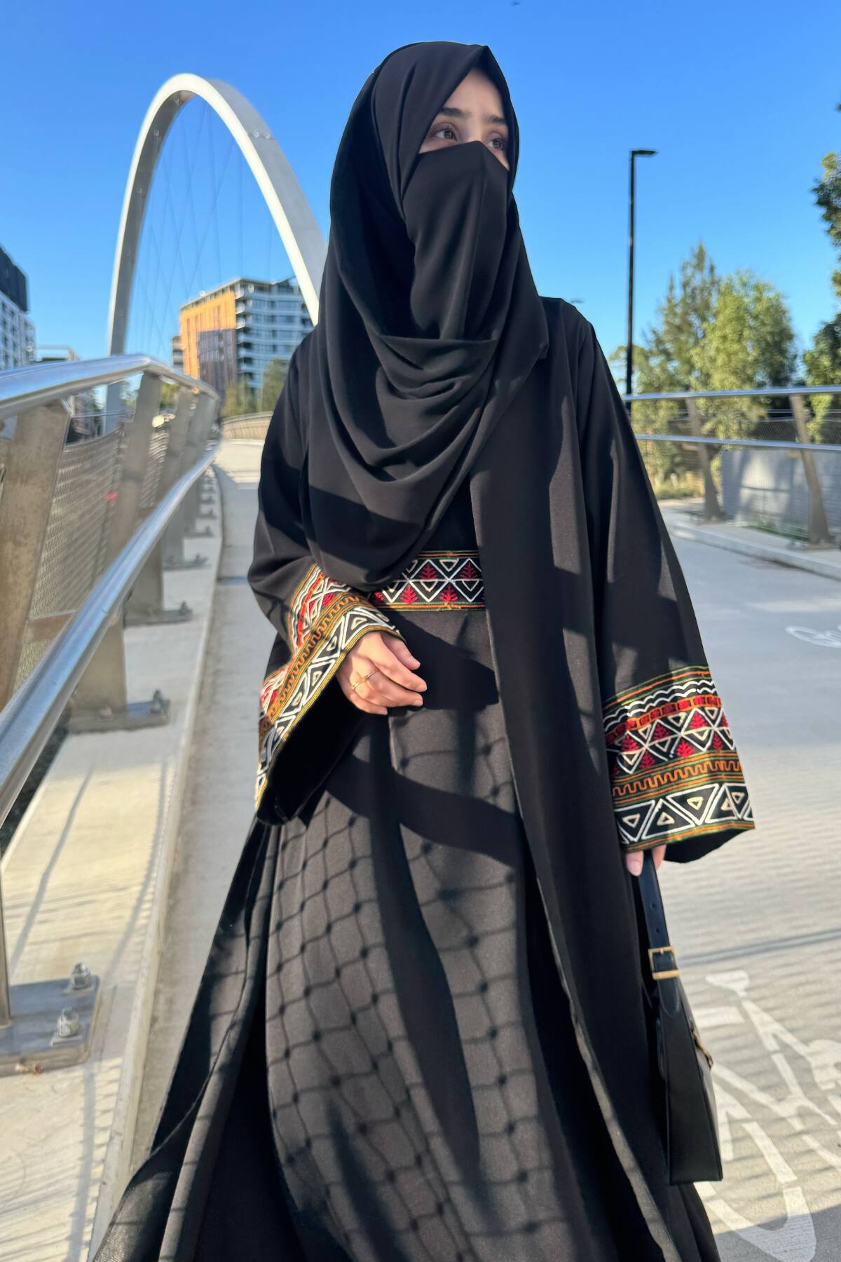 Black Ankara Kimono Abaya