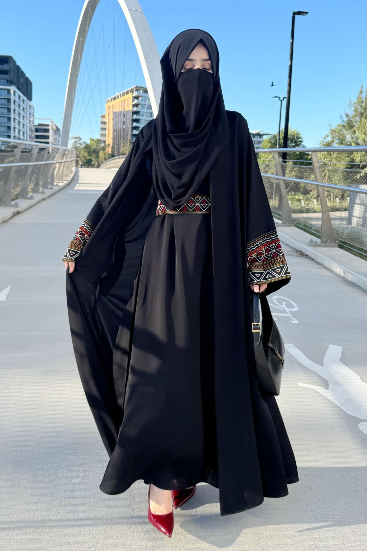 Black Ankara Kimono Abaya