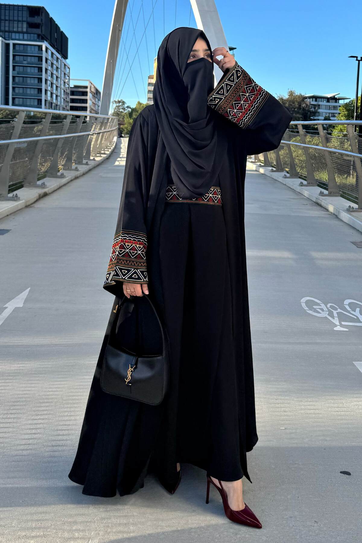 Black Ankara Kimono Abaya