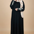 Black Beaded Fixed Baggy Abaya