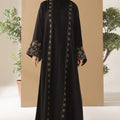 Black Cord Embroidered Abaya