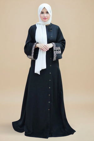 Black Fest Flare Abaya