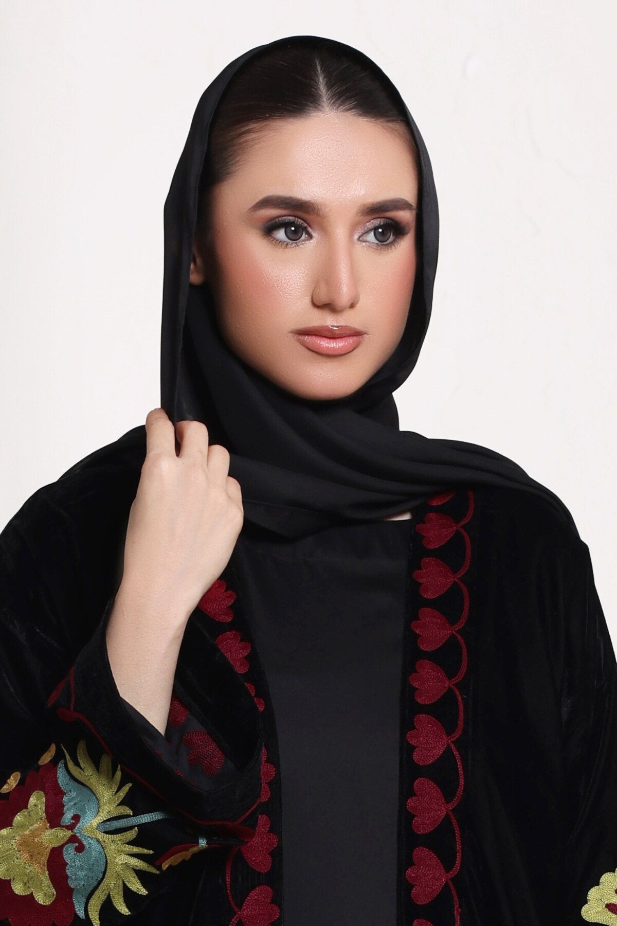 Black Silk Hijab
