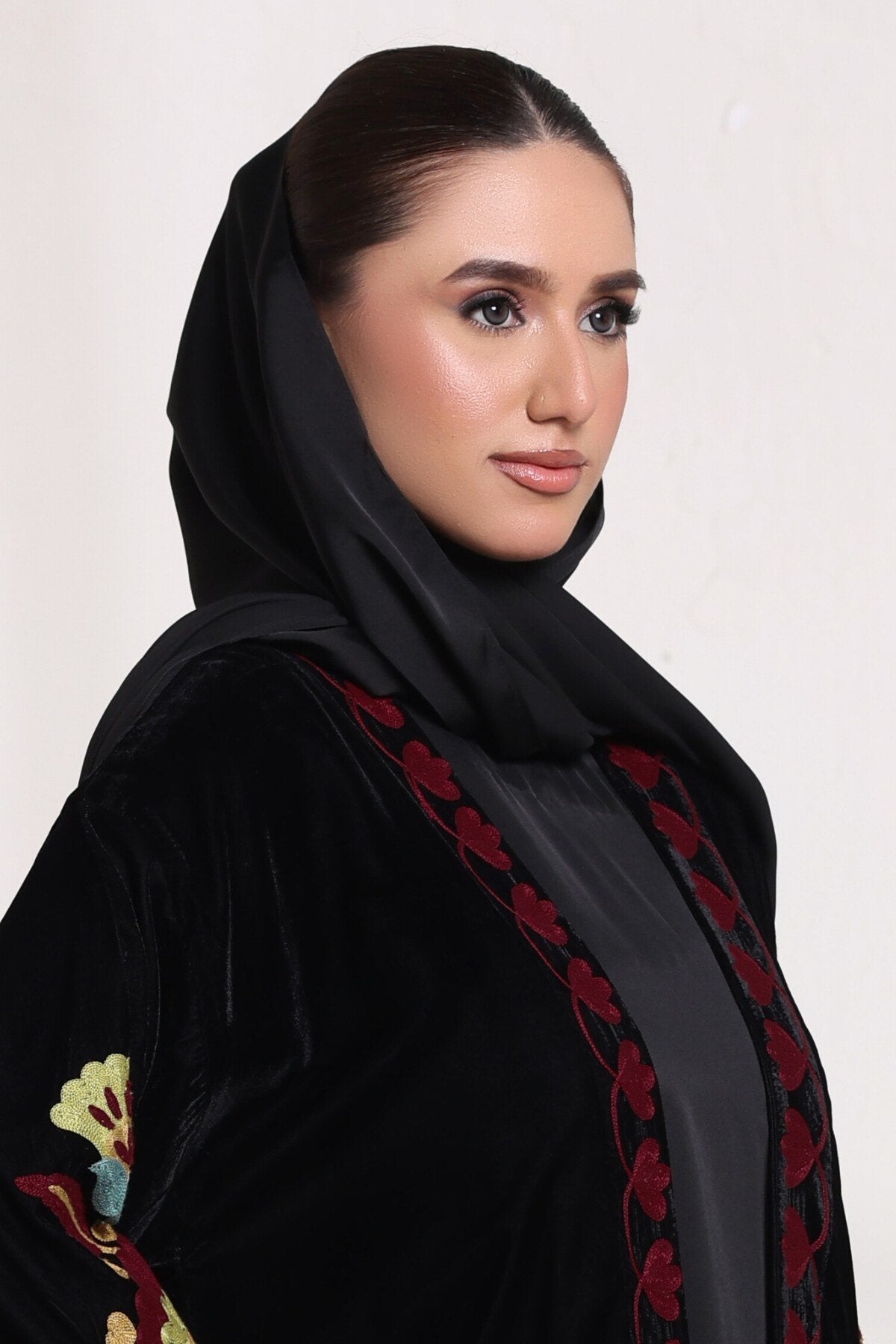 Black Silk Hijab
