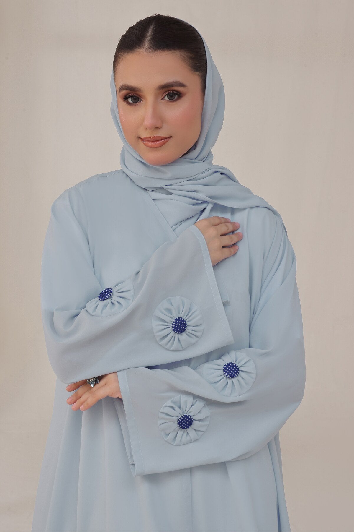 Blossom Blue Abaya