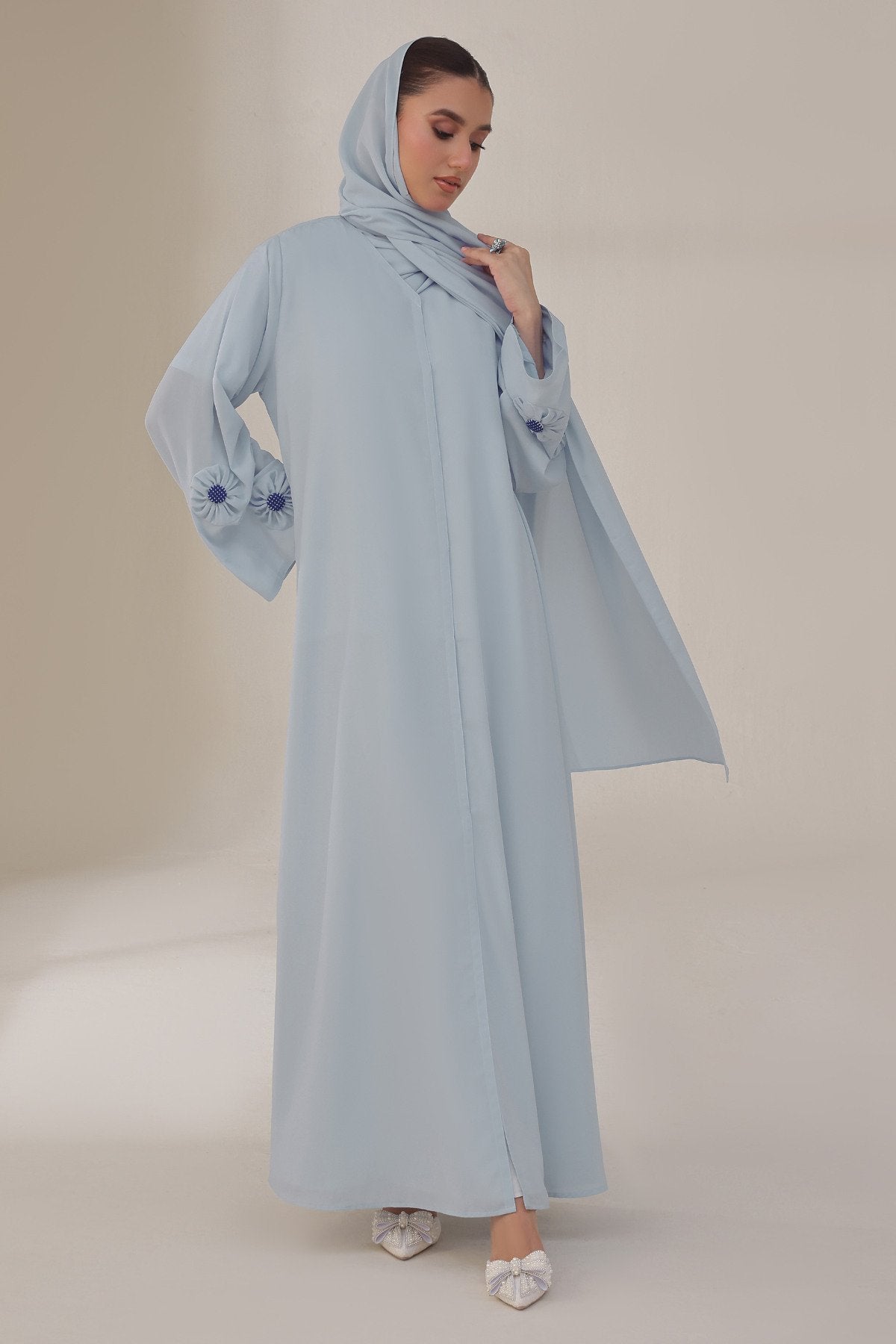 Blossom Blue Abaya