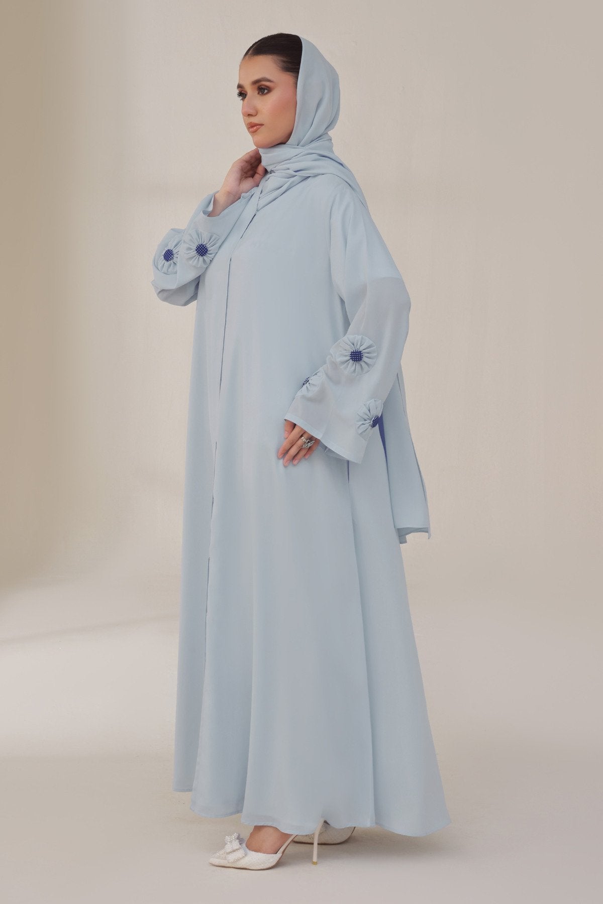 Blossom Blue Abaya