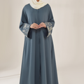 Blue Dianne Embroidered Abaya