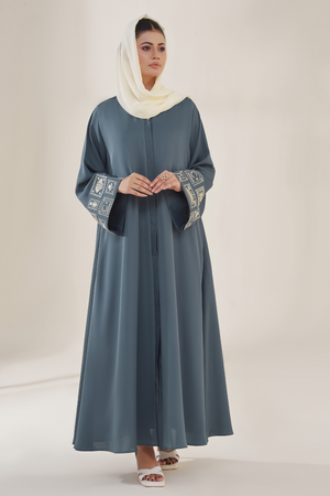 Blue Dianne Embroidered Abaya