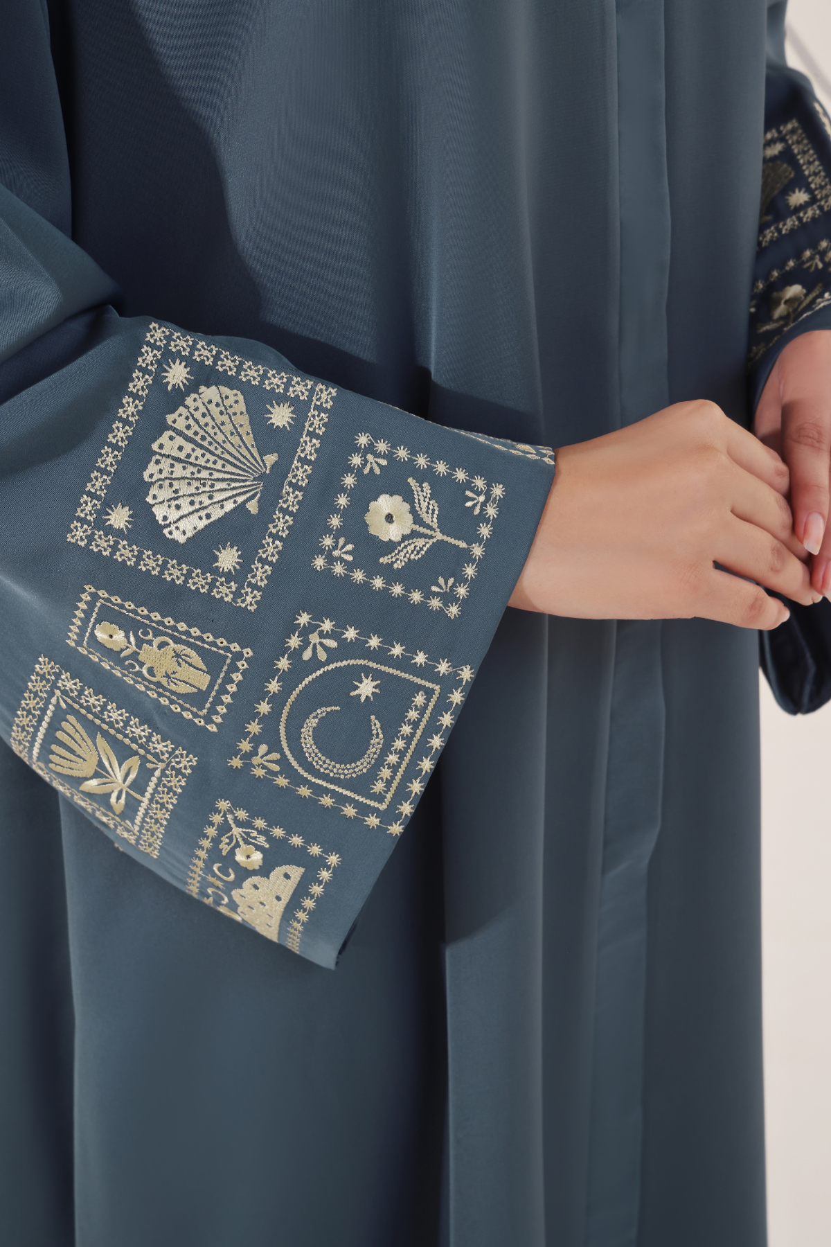 Blue Dianne Embroidered Abaya