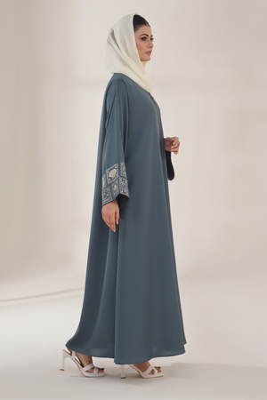 Blue Dianne Embroidered Abaya