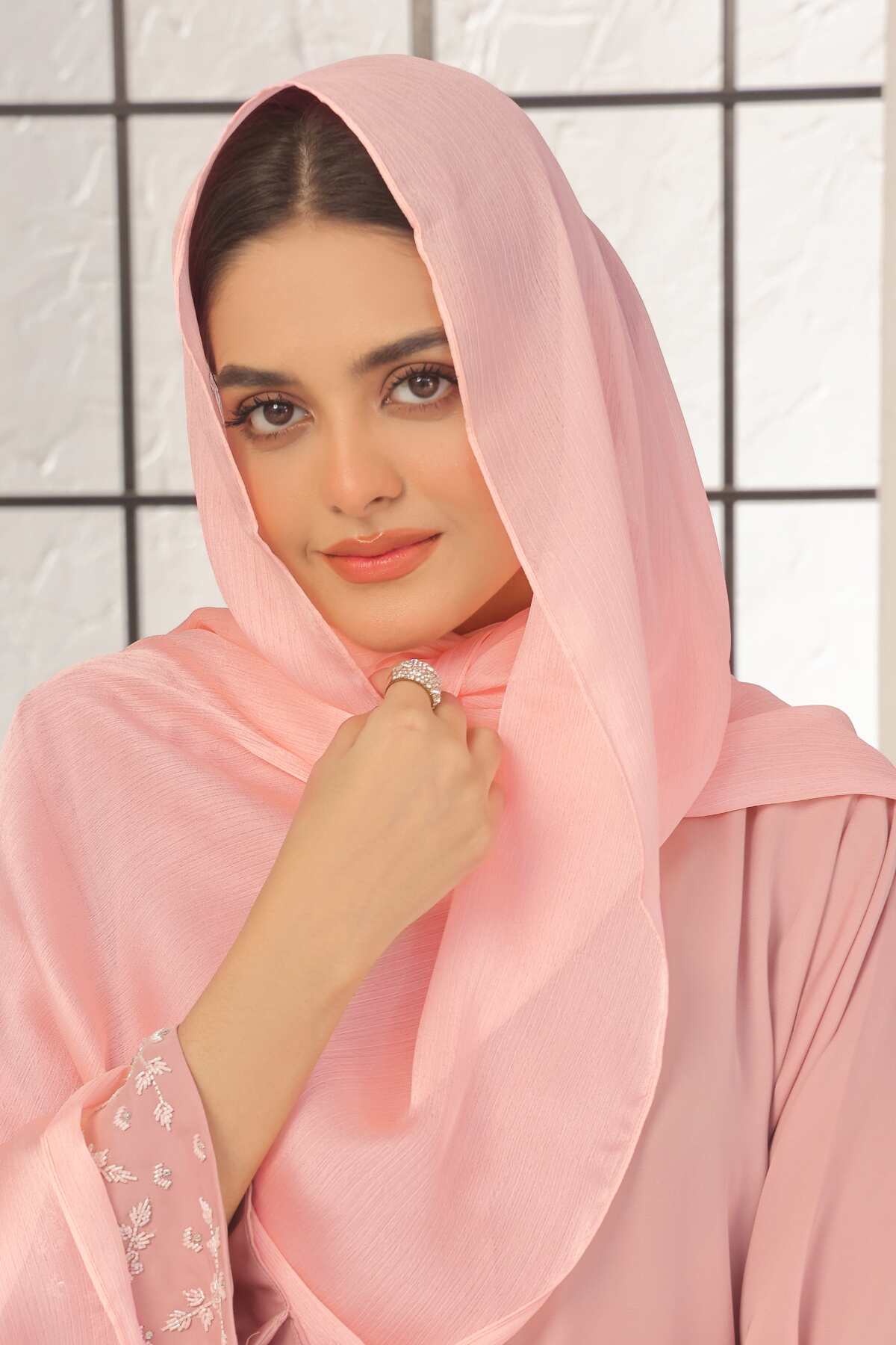 Blush Crinkle Silk Hijab