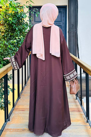 Brown Tribal Kimono Abaya