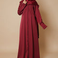 Burgundy Flare Abaya
