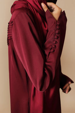 Burgundy Flare Abaya