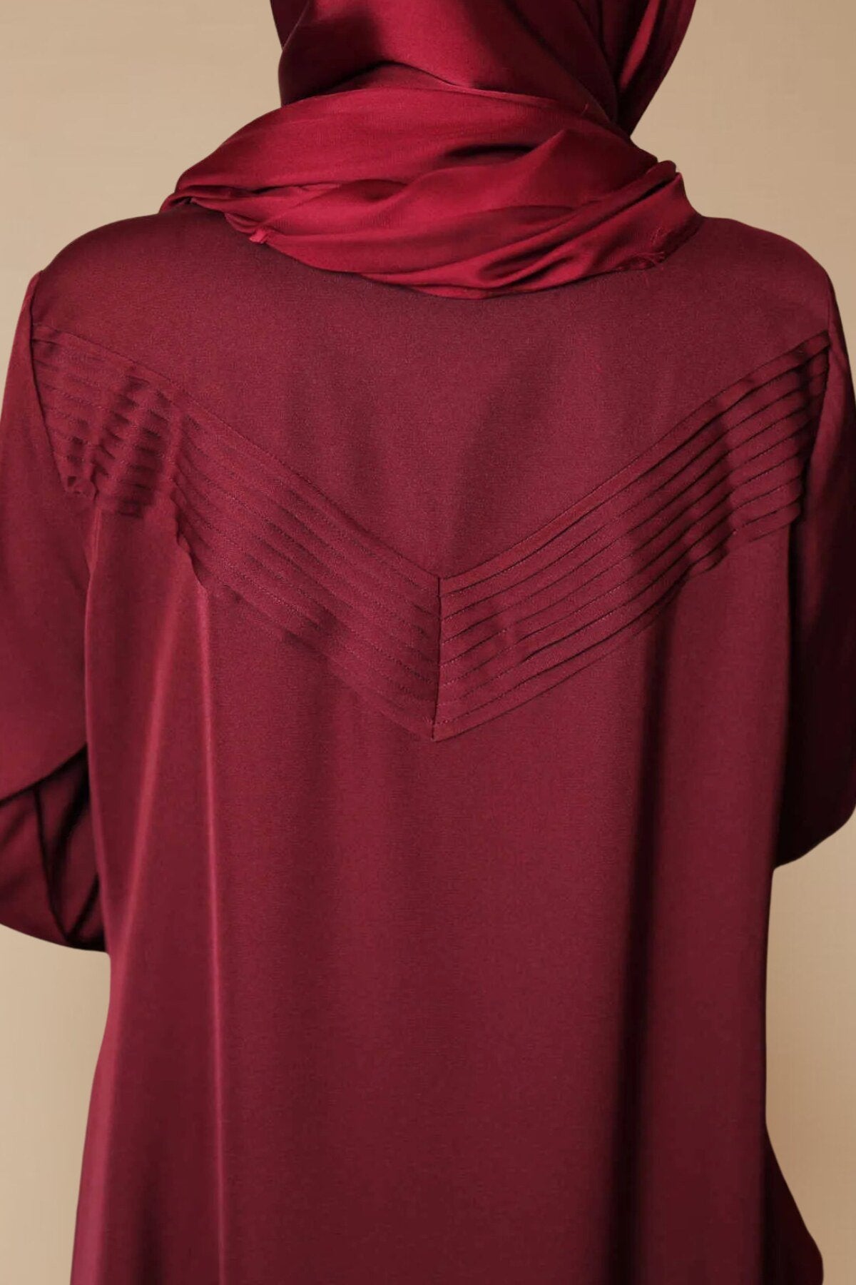 Burgundy Flare Abaya