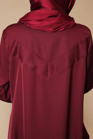 Burgundy Flare Abaya