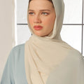 Buttery White Georgette Hijab