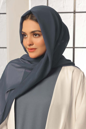 Charcoal Blue Georgette Hijab