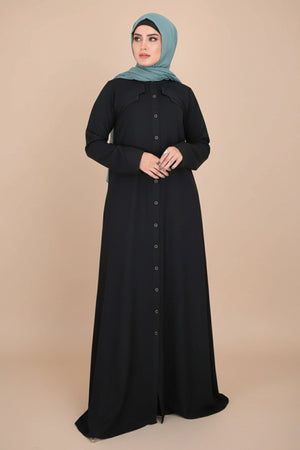 Black Lapel Abaya