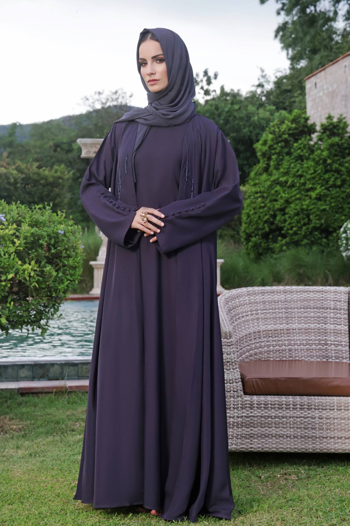 Charcoal Shrug Abaya