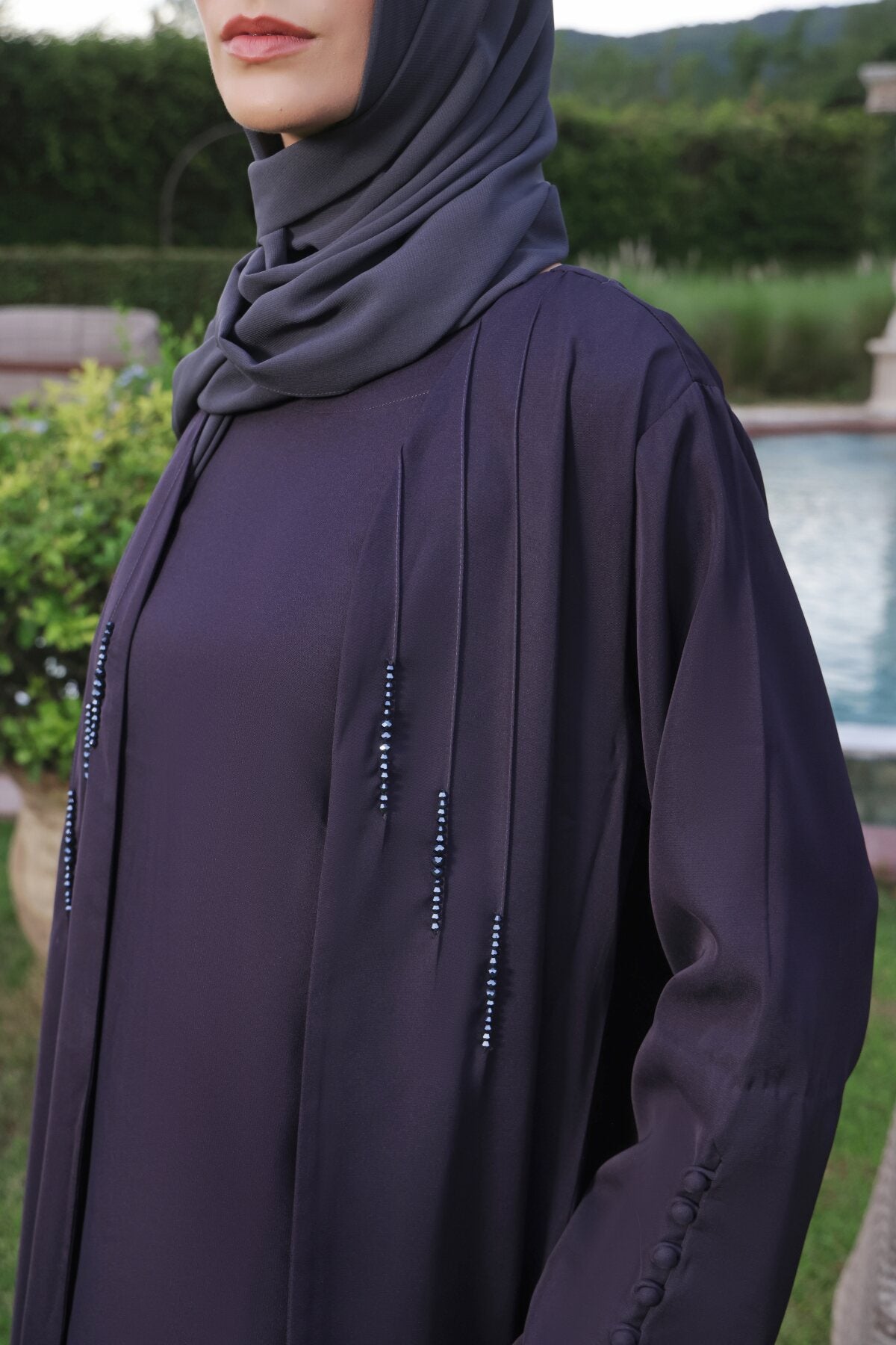 Charcoal Shrug Abaya