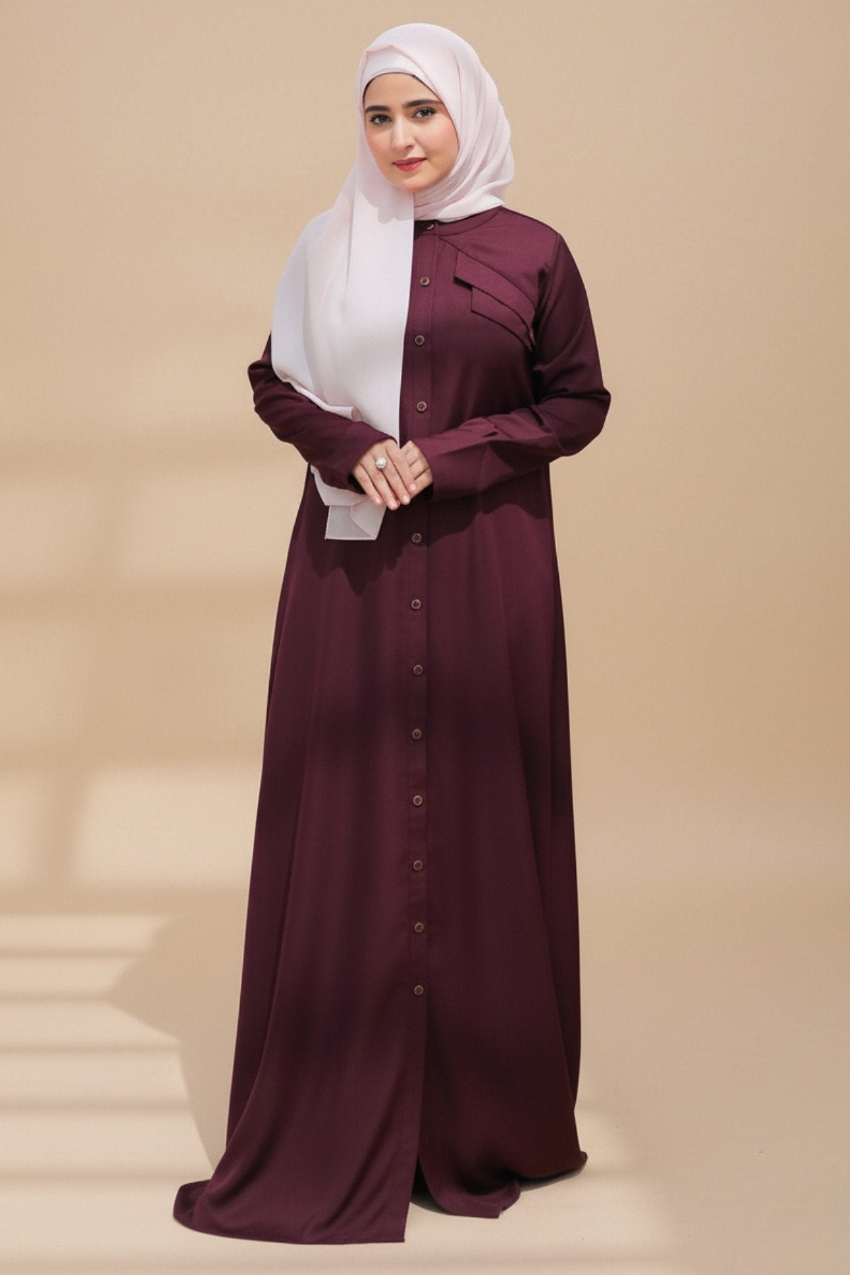 Cherry Berry Lapel Abaya
