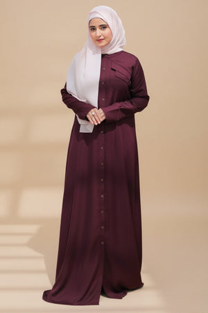 Cherry Berry Lapel Abaya