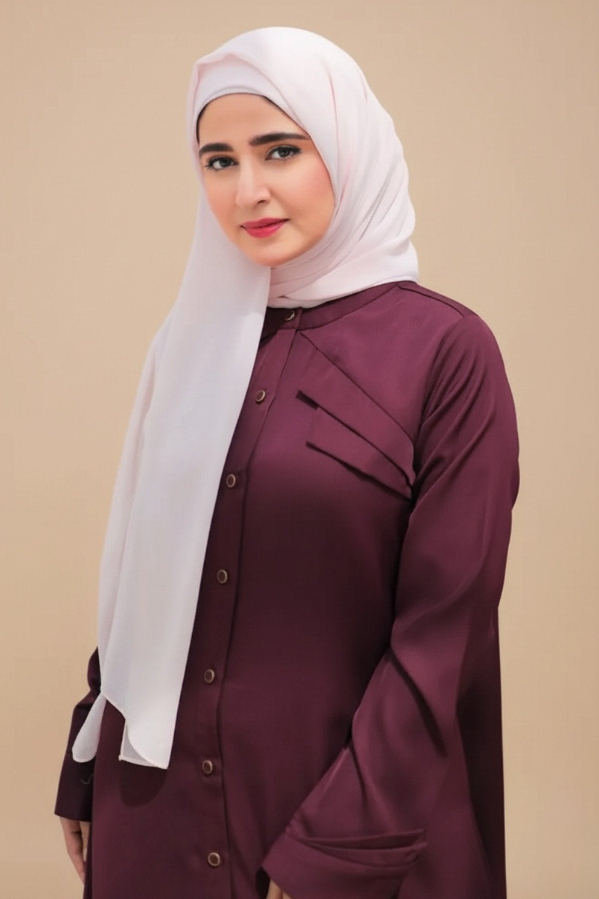 Cherry Berry Lapel Abaya