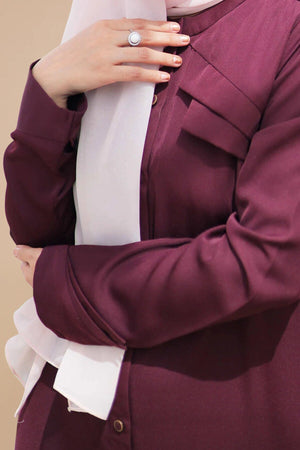 Cherry Berry Lapel Abaya