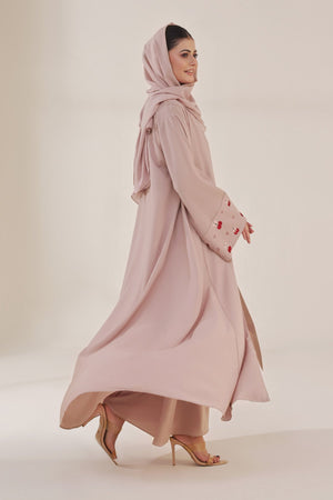 Cherry Bow Embroidered Abaya