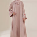 Cherry Bow Embroidered Abaya