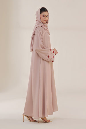 Cherry Bow Embroidered Abaya