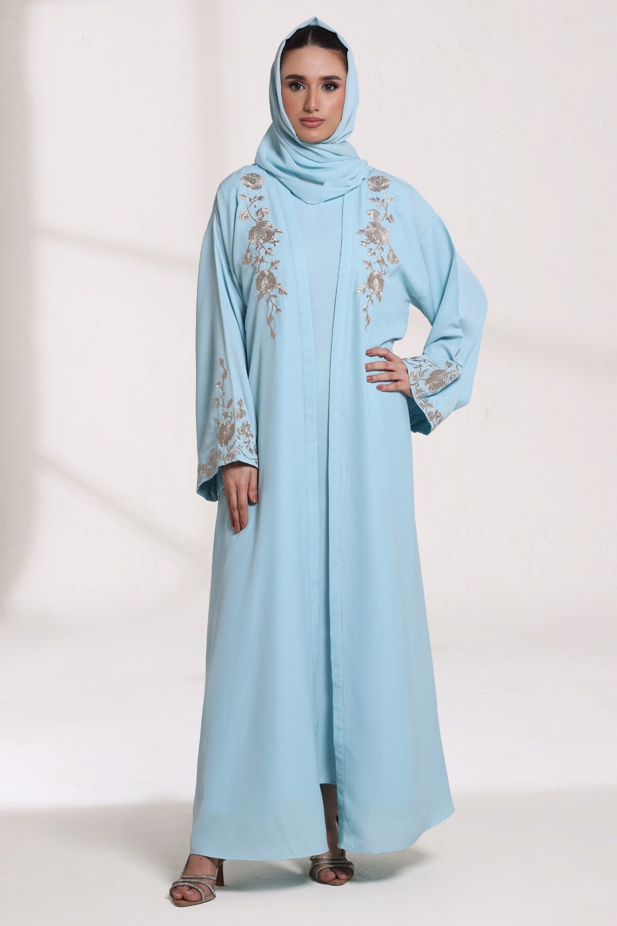 Cloudy Blue Abaya