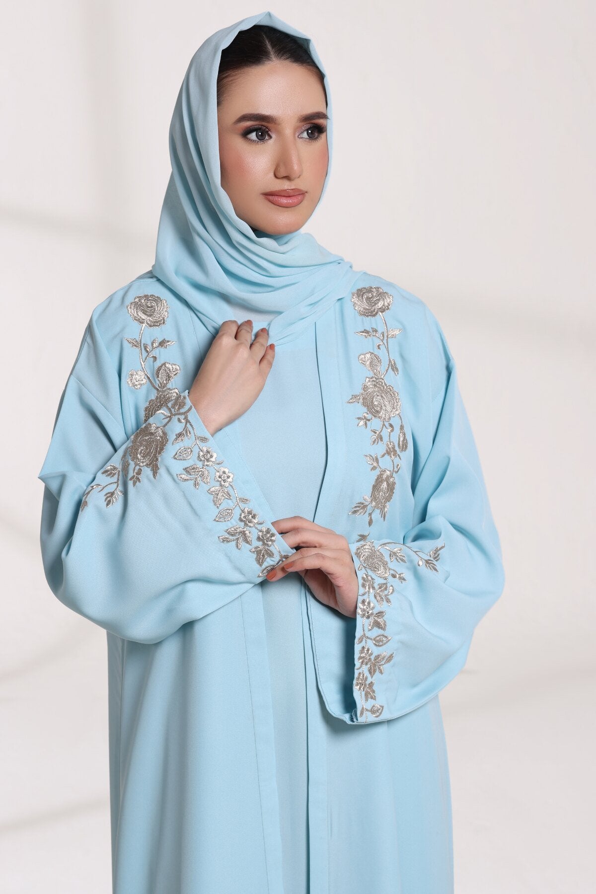 Cloudy Blue Abaya