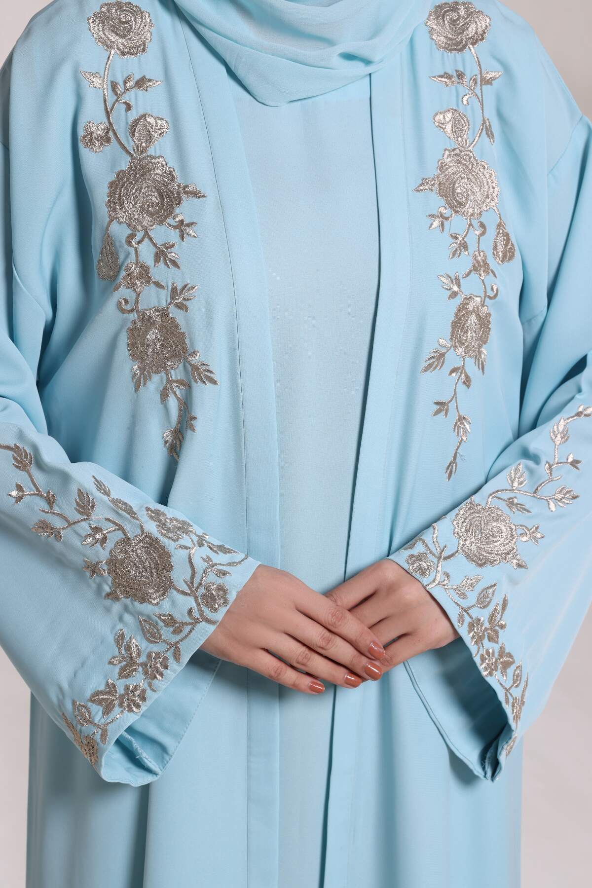 Cloudy Blue Abaya