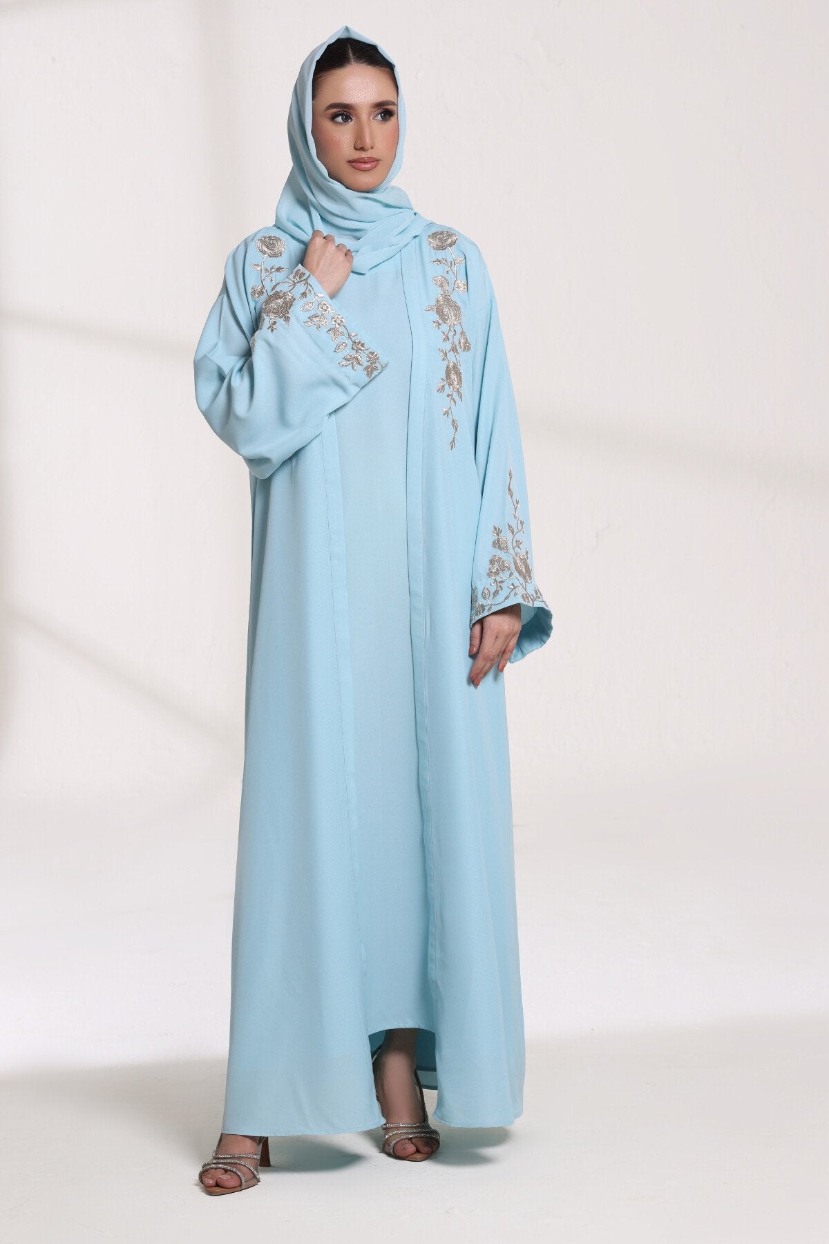 Cloudy Blue Abaya