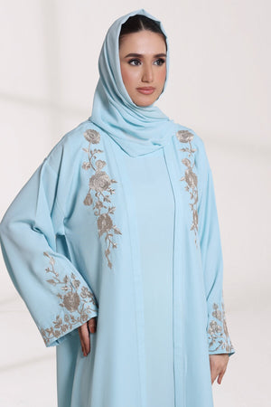 Cloudy Blue Abaya