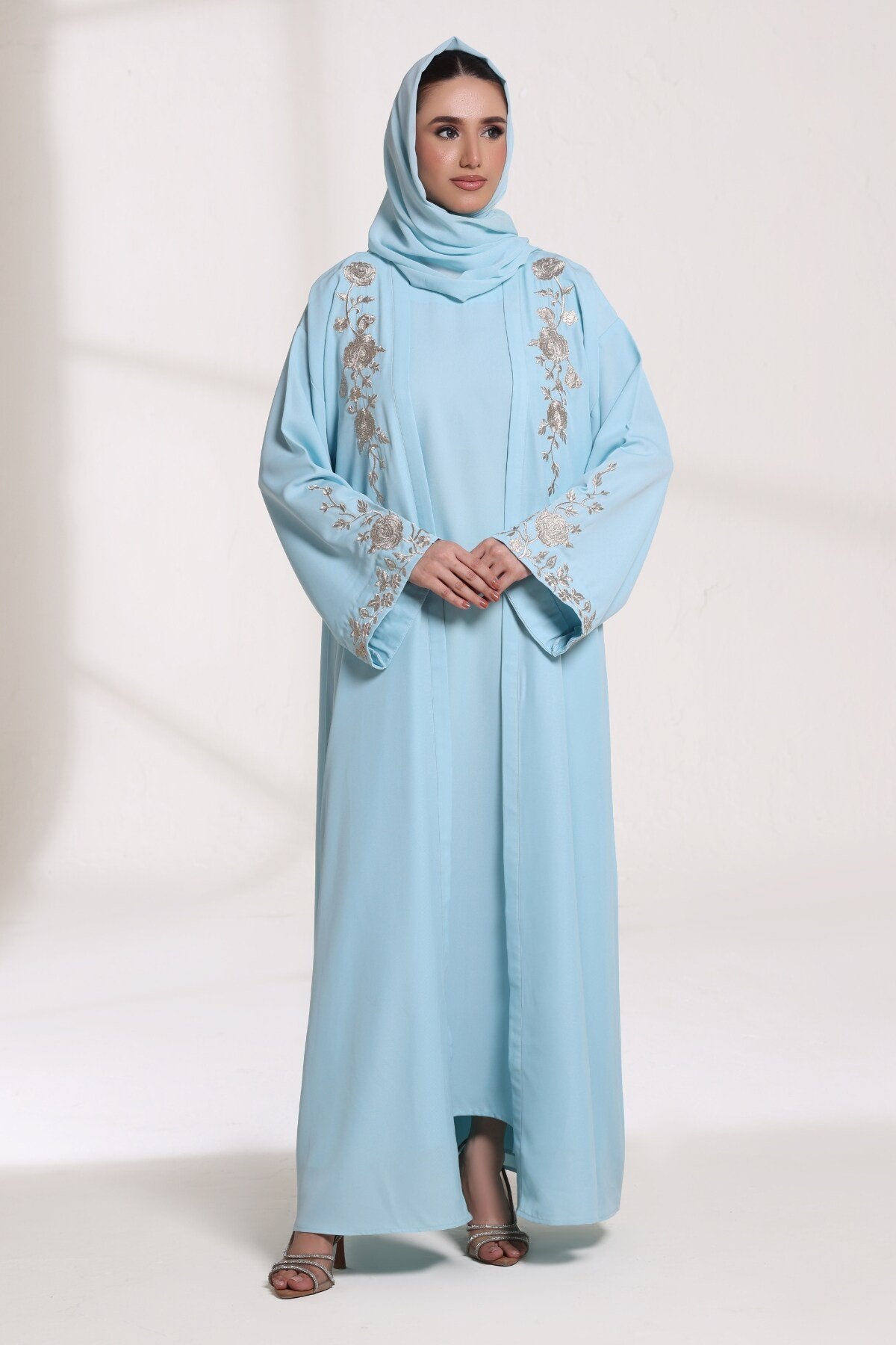 Cloudy Blue Abaya