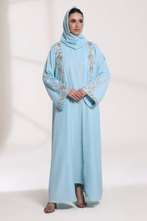Cloudy Blue Abaya