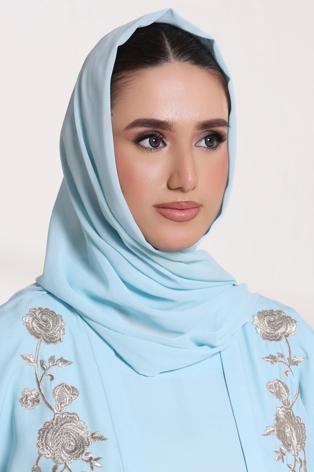 Cloudy Blue Georgette Hijab